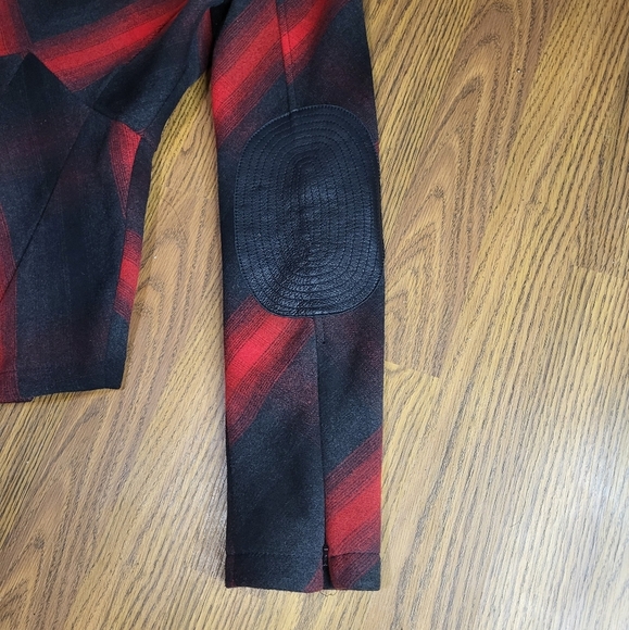 Guess by Marciano Red & Black Peplum Jacket with Leather Trim - Size XS A38 - Picture 4 of 11